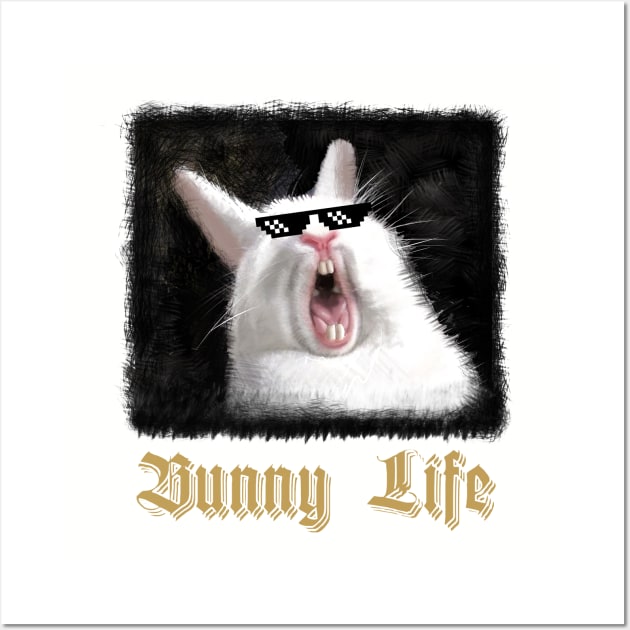 Thug Life Bunny Wall Art by SteelWoolBunny